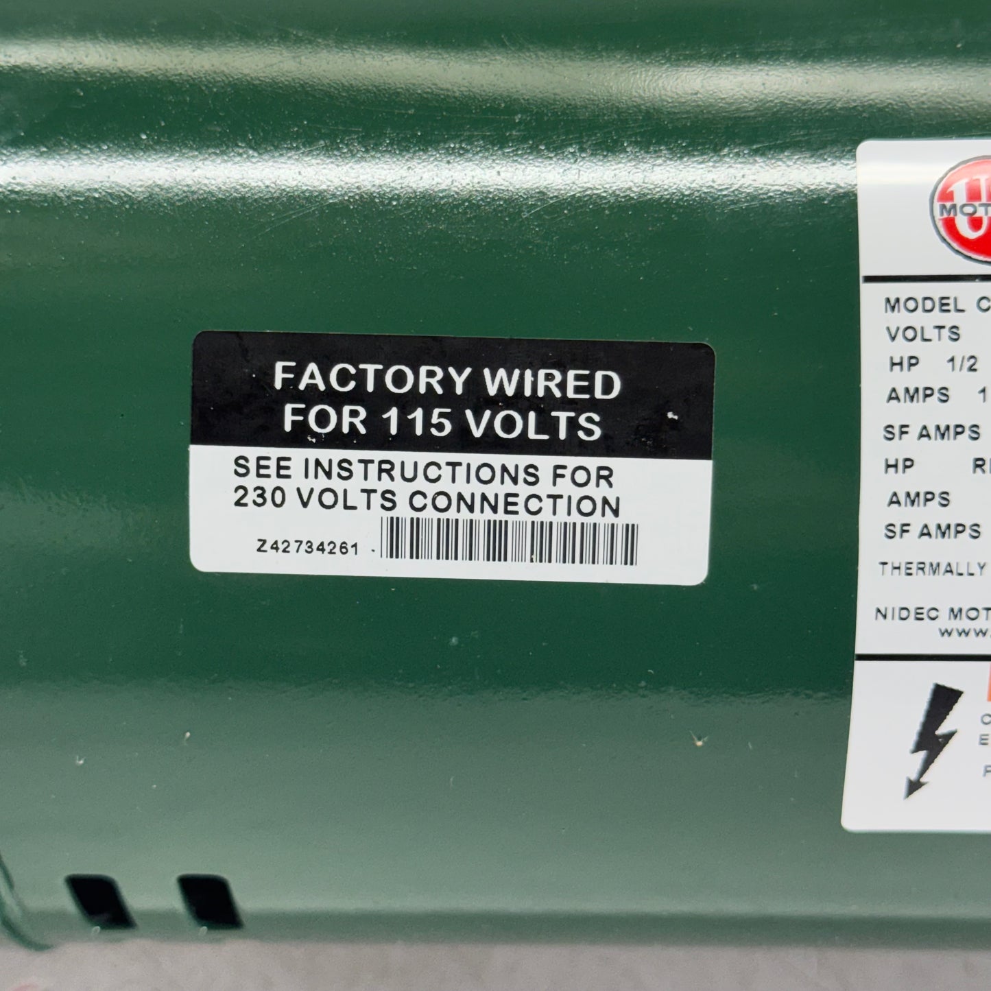 US MOTORS 778 Approvable Centrifugal Pump Motor 115/230V, KTC5113