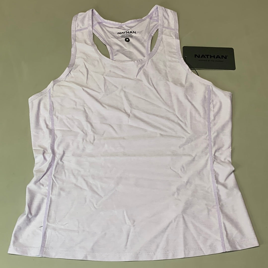 NATHAN Qualifier Tank Women's Sz M Lilac Breeze Heather NS51080-70028-M (New)