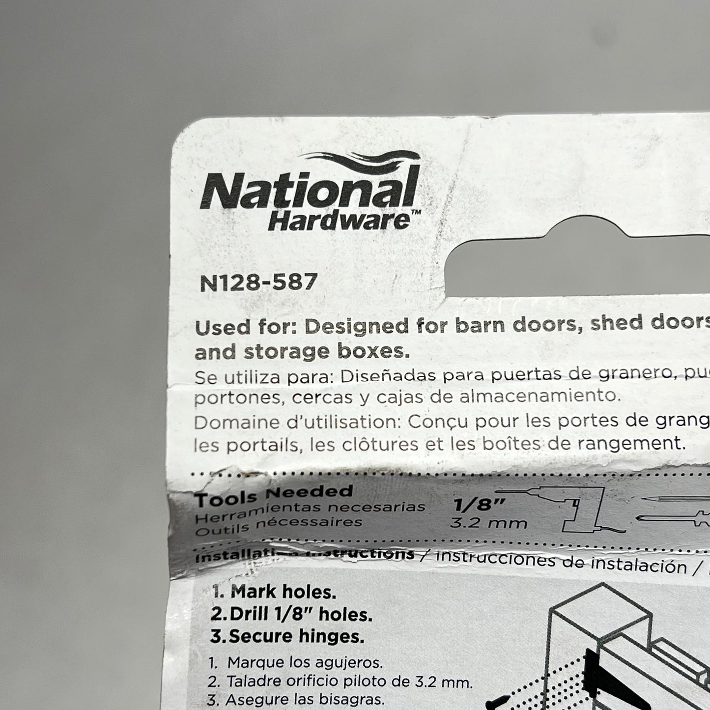 NATIONAL HARDWARE (3 PACK) T-hinge Steel & Zinc 2.24"W Frame Leaf 3/4"H N128-587