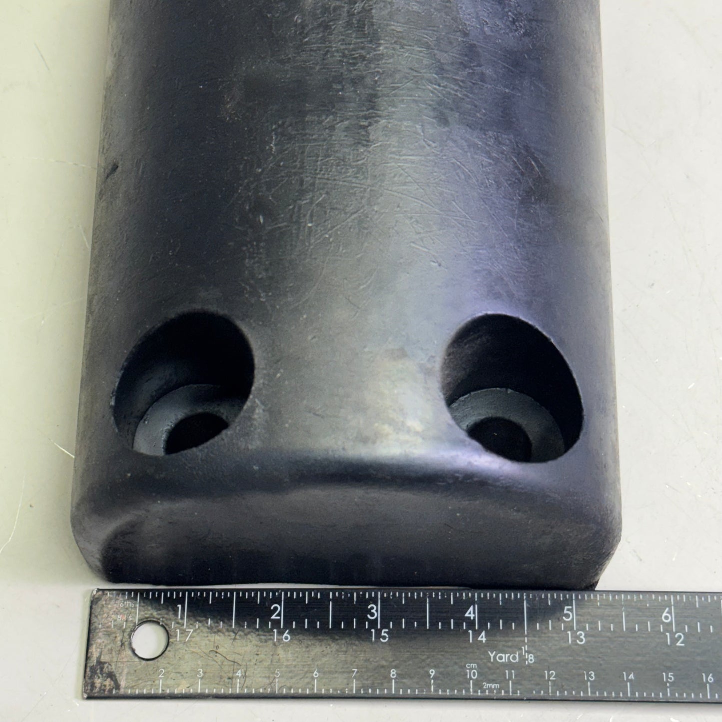 DIAMONRUBBER (2 PACK) 4 Hole Semi Oval Reinforced Rubber Bumper, Black