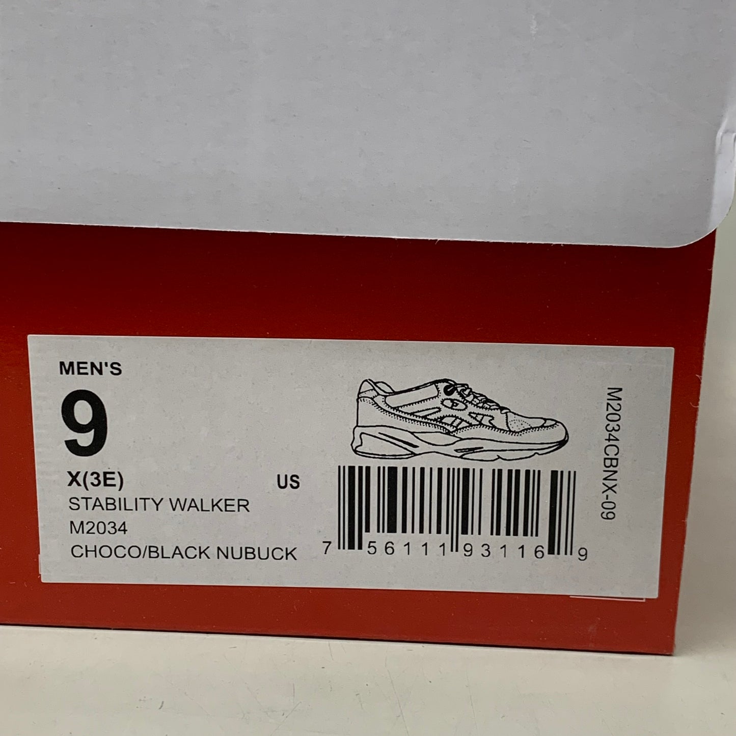 PROPET Stability Walker Lace-up Shoes X(3E) Men's SZ 9 Choco/Black M2034CBNX-09