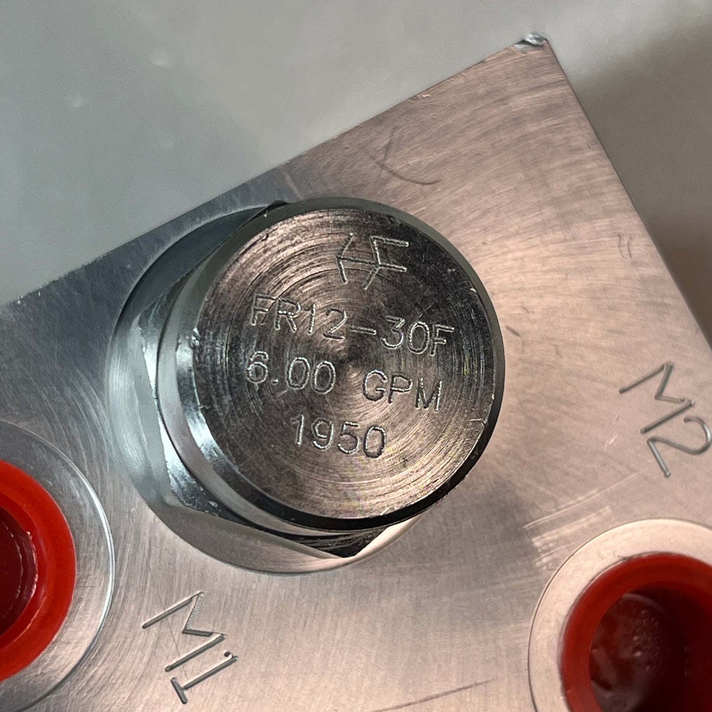 Hydraulic Block Use w/ Flow Regulator Valve FR12-30F HF62720-11 (New Open Box)