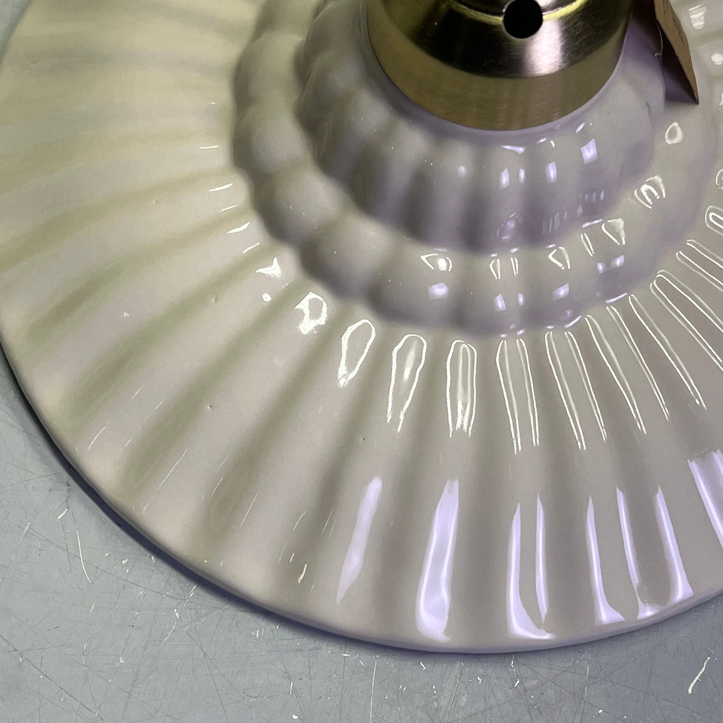 CREATIVE CO OP Elegant Stoneware Pleated Pendant Lamp 40-Watt Cream DF9520