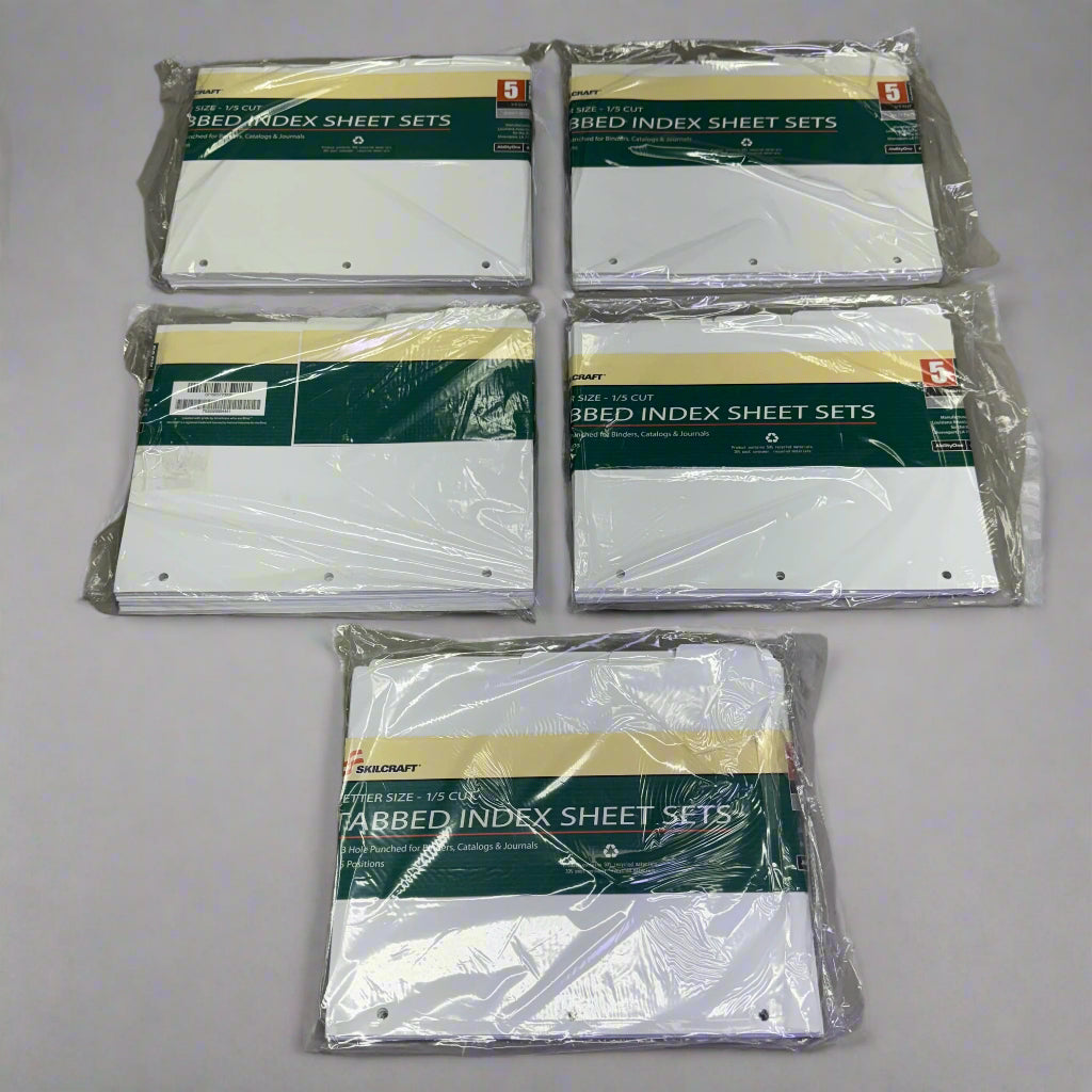 LAB INDUSTRIES (500 Sheets) Index Sheet Set Loose Leaf Binder 11" x 8.5" White 7530009594441