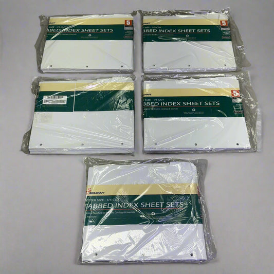 LAB INDUSTRIES (500 Sheets) Index Sheet Set Loose Leaf Binder 11" x 8.5" White 7530009594441