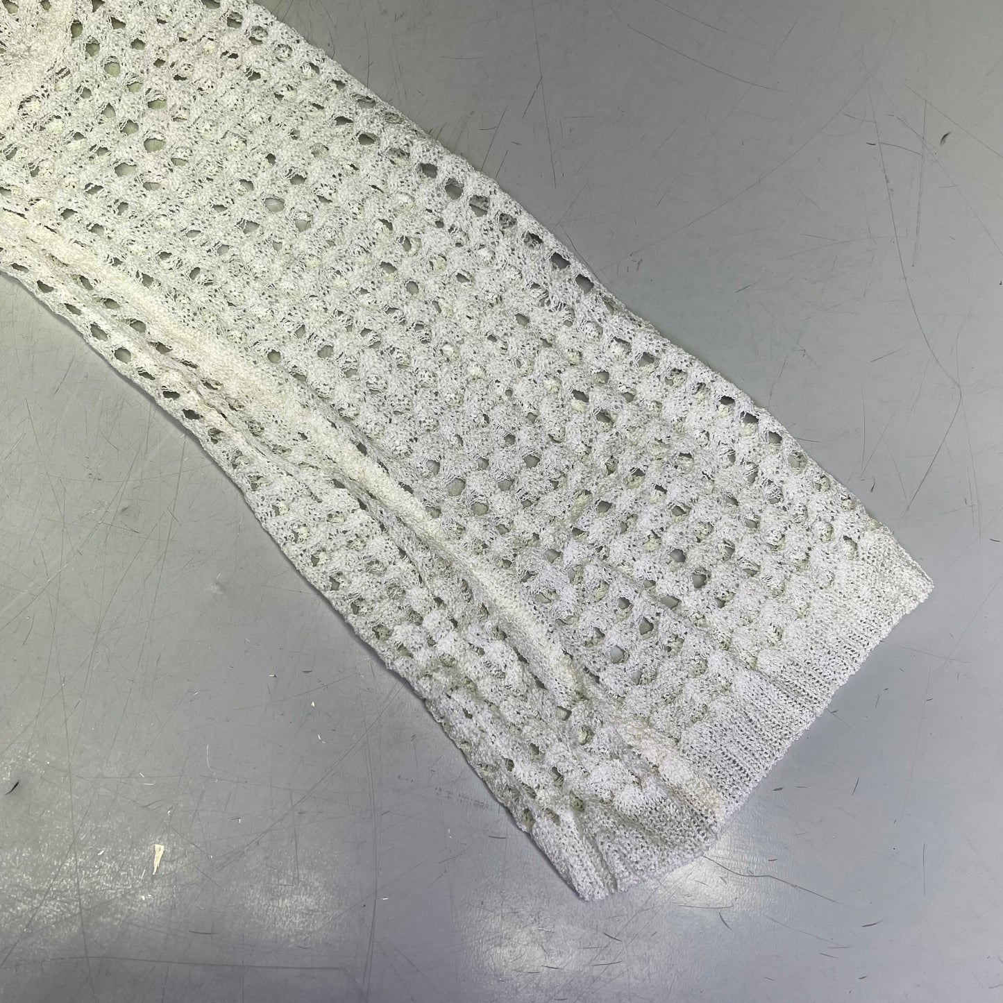 ATTRACO Crochet V Neck Flare Sleeve Swimsuit Coverup Women's Sz M White