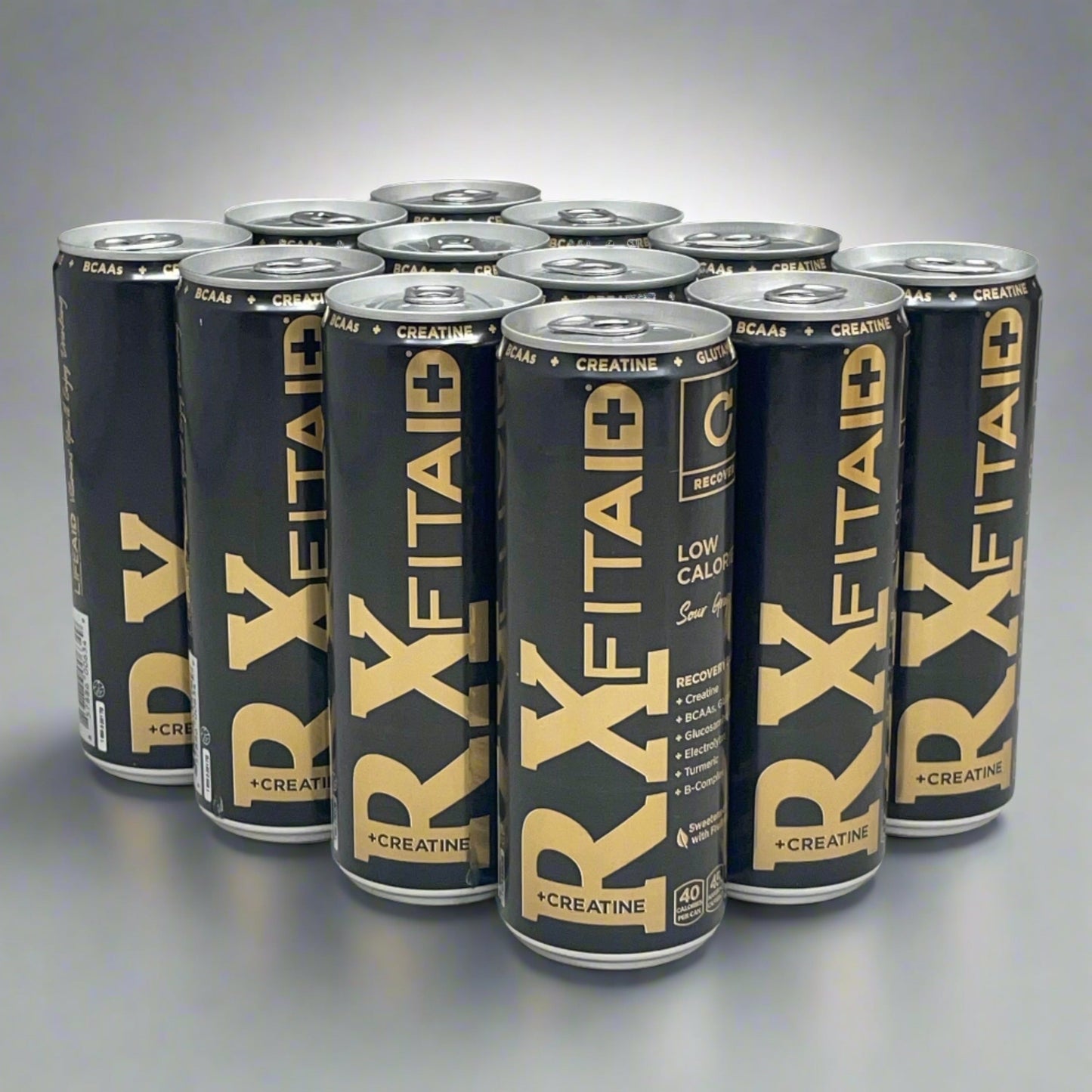 ZA@ FITAID (12 PACK) RX Creatine+ Sour Grape 40 Cal 40mg Caffeine 12 fl oz 9/25 F