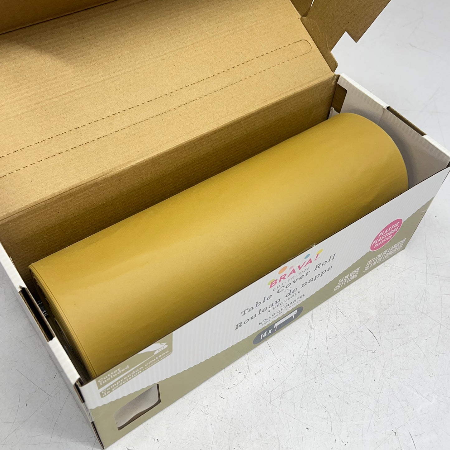 ZA@ BRAVA Cut to Size Table Cover Roll  Covers 14 Tables 54"x126' Gold 77022.19
