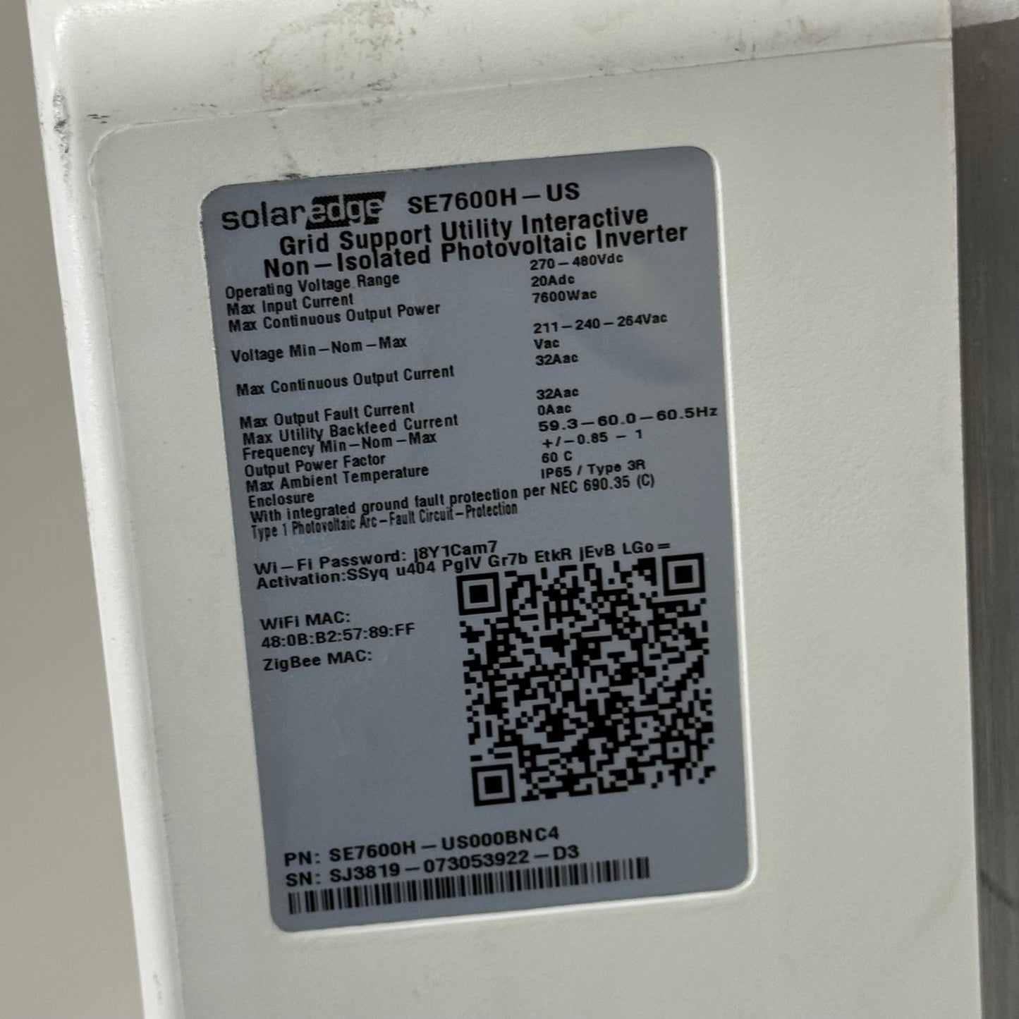SOLAREDGE Photovoltaic Rapid Shutdown System  14"x11"x6" White 73053922-D3 (As-is (See Images))