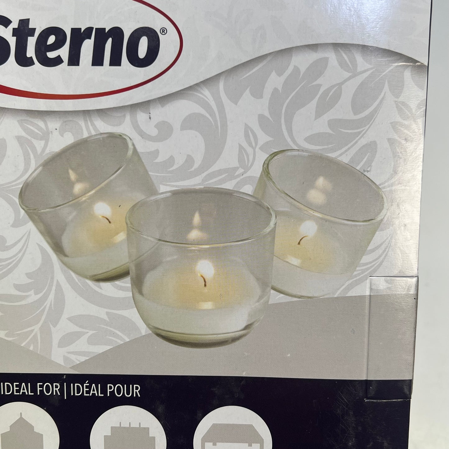 STERNO (24 PACK) Petite Lites Glass Candles 8 Hours  Clear/White 40114