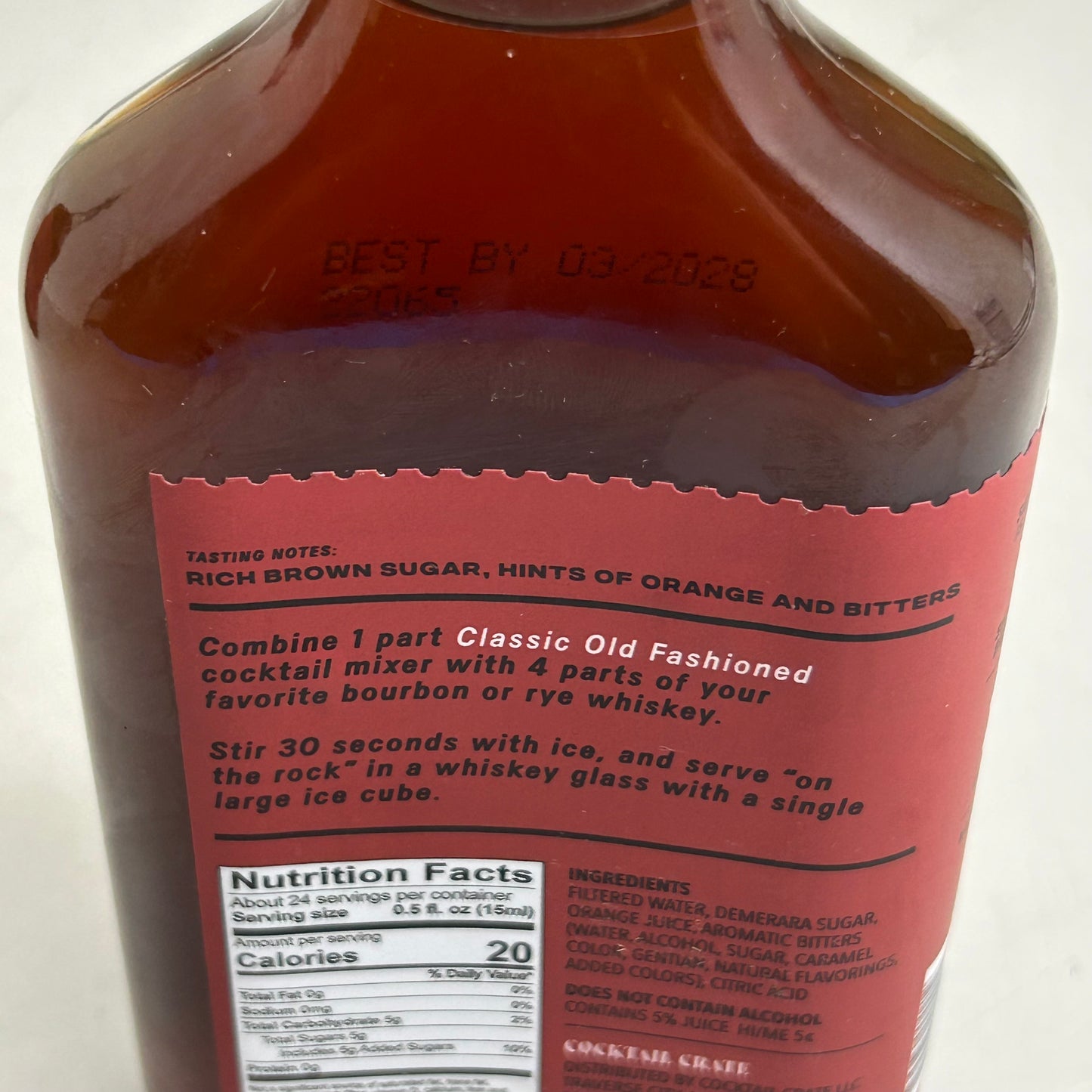 COCKTAIL CRATE (2 Pack) Classic Old Fashioned Drink Mixer 12.7FL oz Brown BB: 03/2028