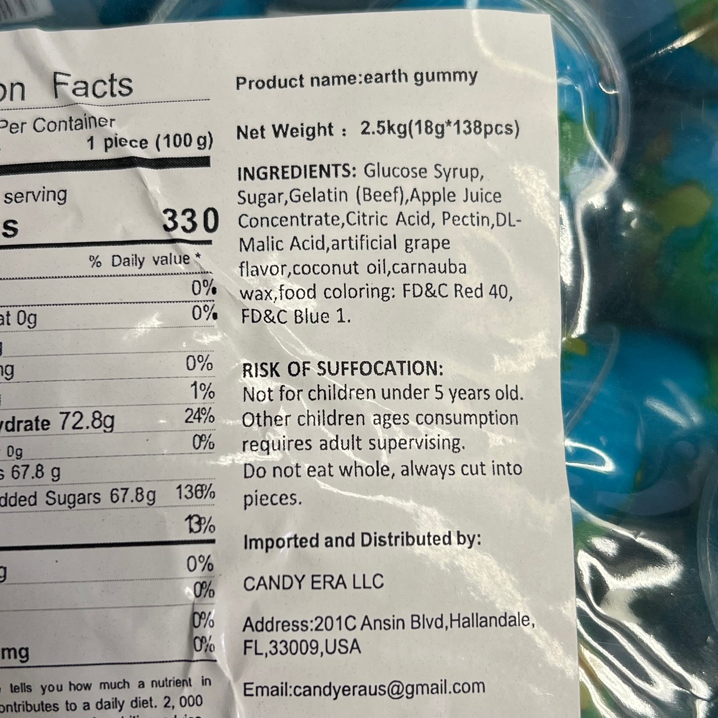 DEER DADA (5 LBS BAG) Individually Wrapped Filled Gummy Earth Candy's BB 05/26