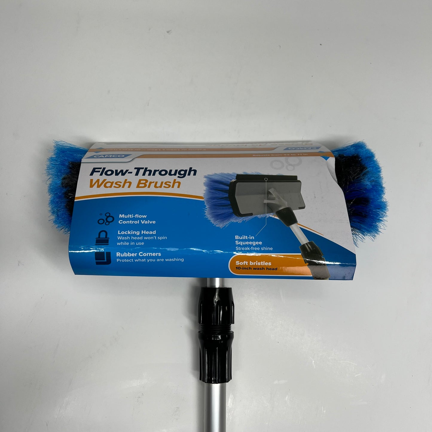ZA@ CAMCO Rv Wash Brush with Adjustable Handle 36.38" L Blue 43633 (As-Is)