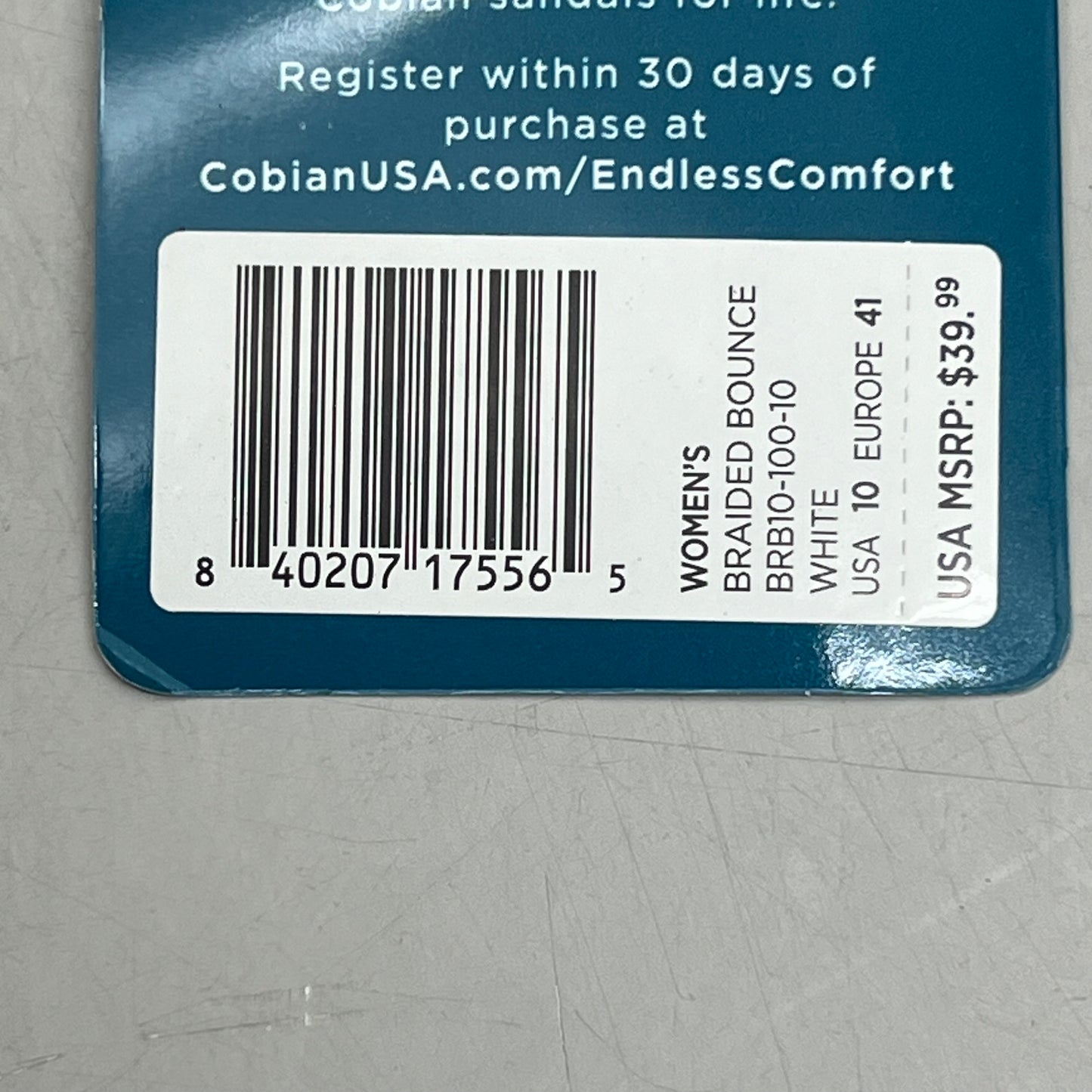 COBIAN Braided Bounce Synthetic Leather Sandals Women's Sz 9 EU 39.5 White BRB10-100-9