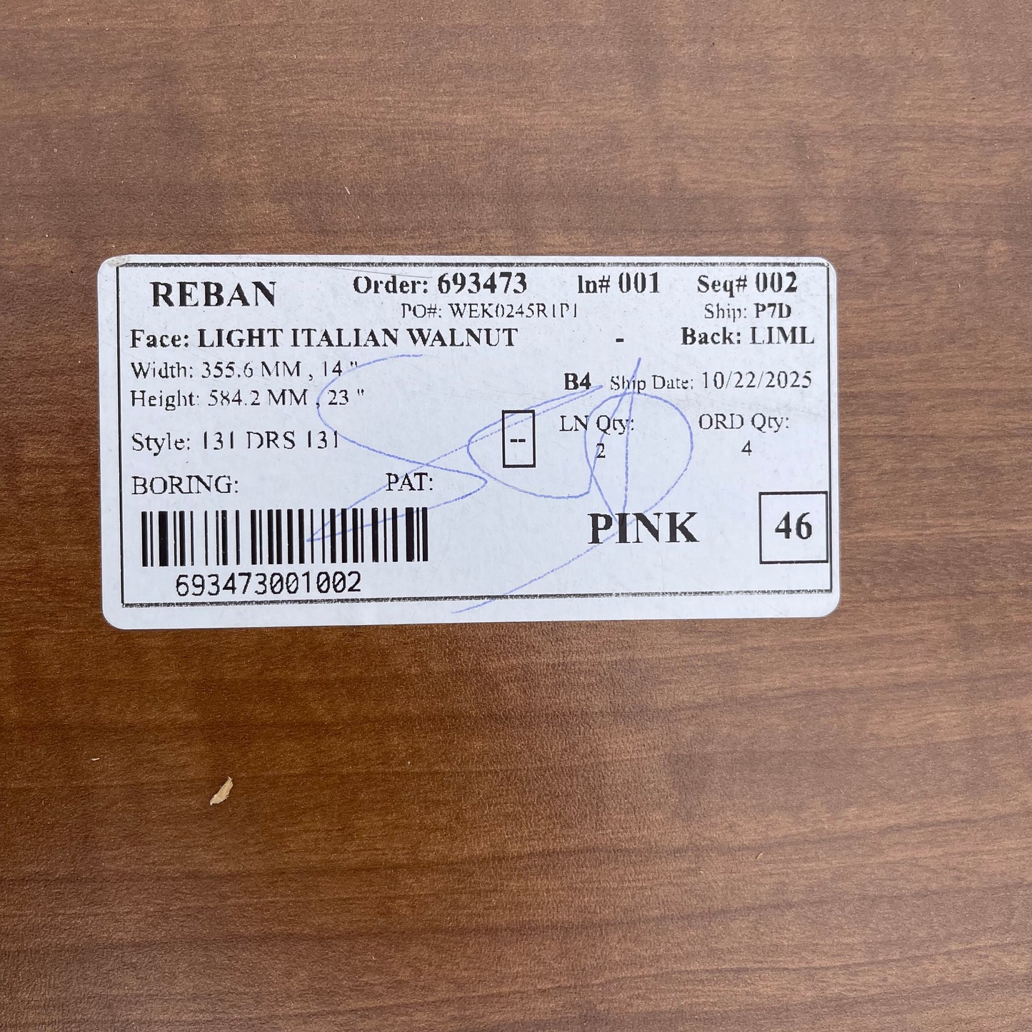 ZA@ Pallet of REBORN CABINETS Pressed Wood Cabinetry Parts Black, White, Walnut (AS-IS)