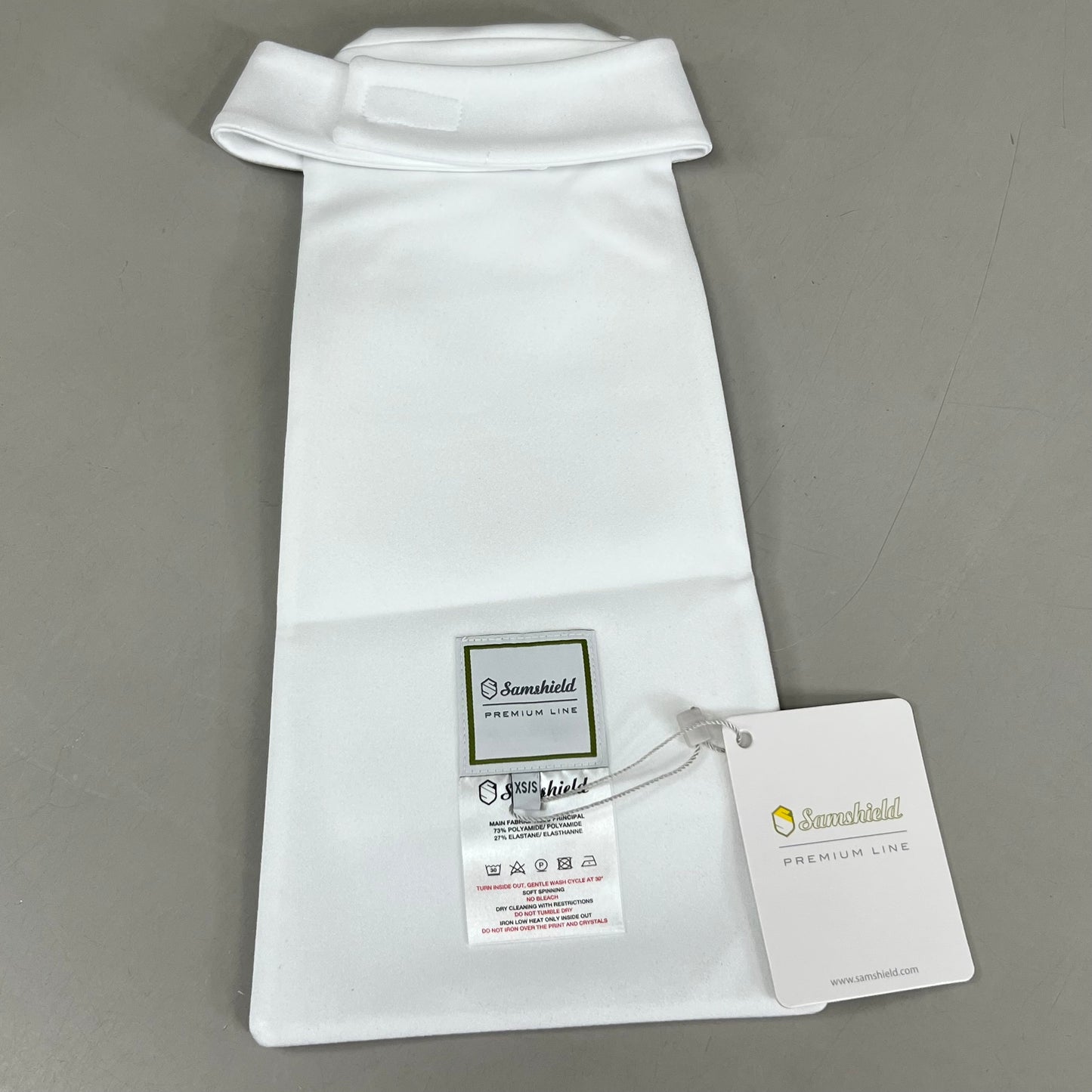 SAMSHIELD Plastron Premium Equestrian Riding Tie Women's Sz XS/S Holo White