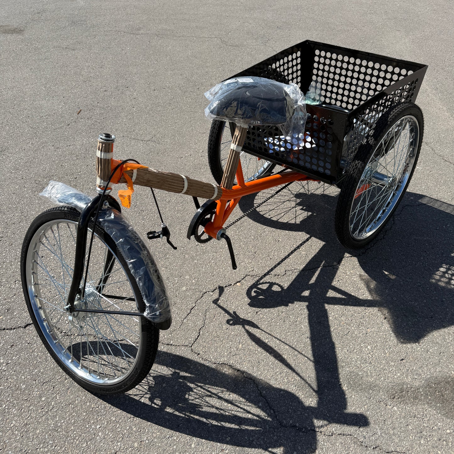 WORKSMAN M2020-CB Mover Industrial Cargo Tricycle 20” Orange w/ M13970 Basket