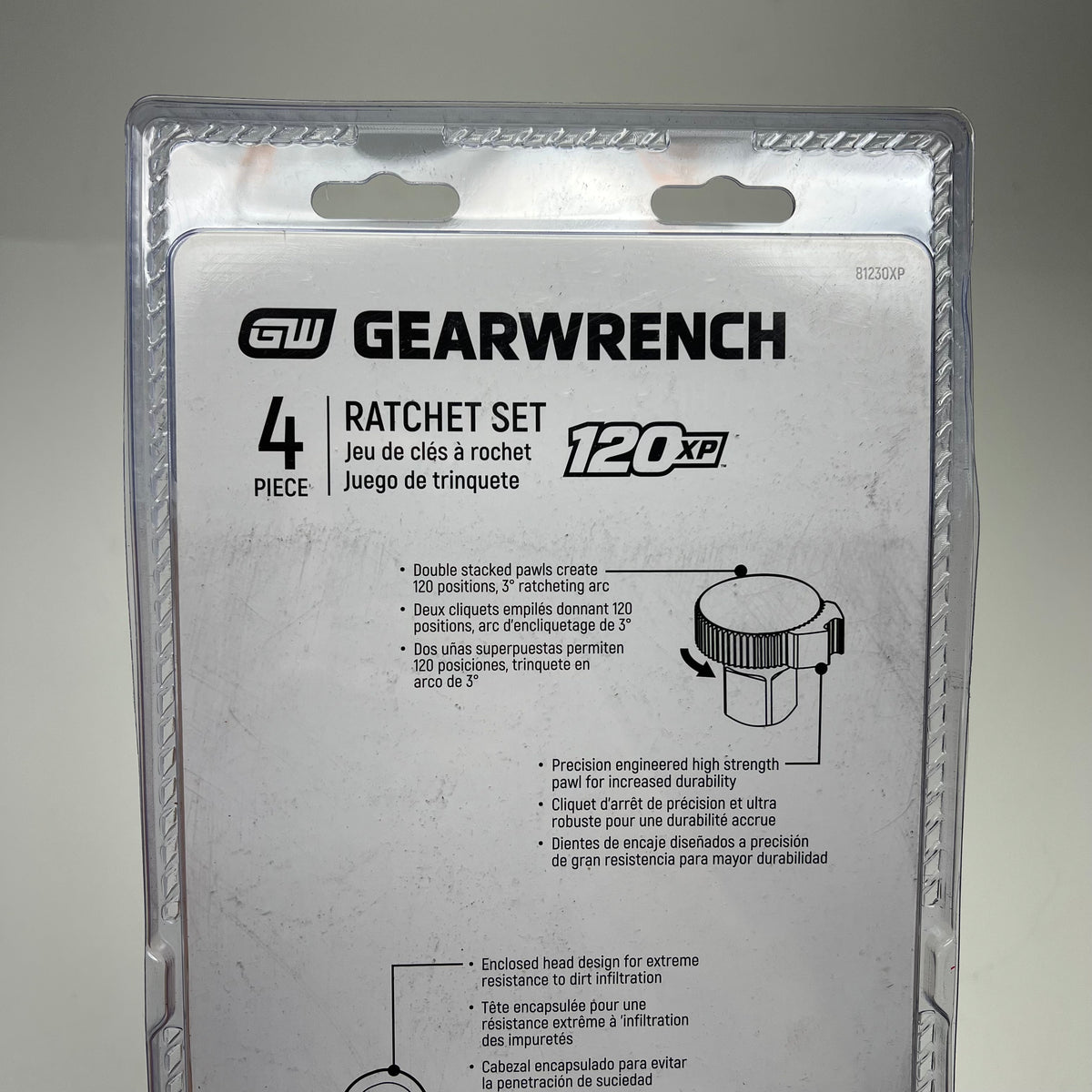 GEAR WRENCH Full Polish Flex Handle Teardrop Ratchet Set 1/4, 3/8" & 1/2" 120XP