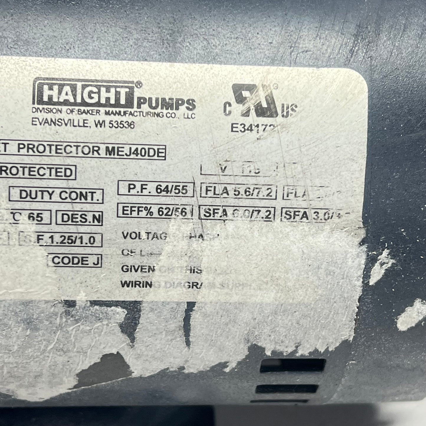 HAIGHT Pump & Motor Hot Oil/fryer Unit 1/3HP 115V CK456Y-033R-G (New Other)