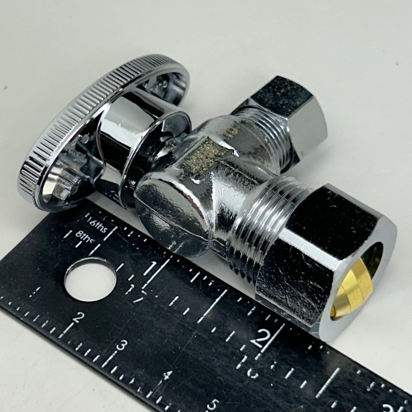 PLUMBSHOP (3 Pack) Turn Angle Water Stop 1/2"x3/8" Chrome PLB100