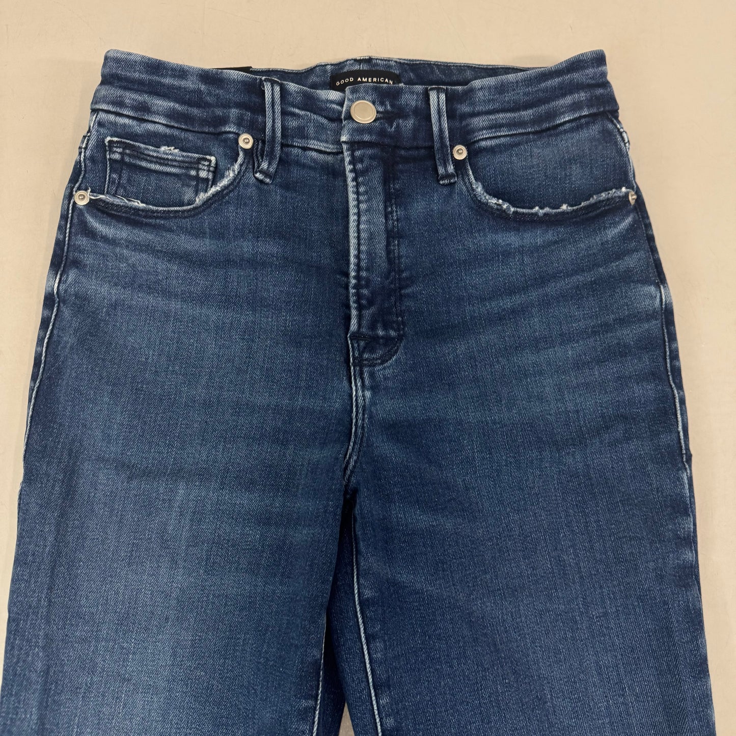 GOOD AMERICAN Good Legs Crop Mini Boot Jeans Women's Sz 4 Indigo891