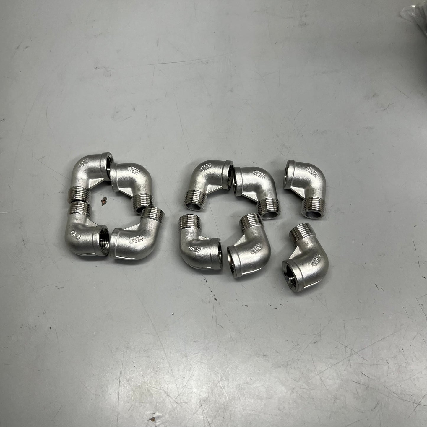 DERNORD (10 Pack) Stainless Steel Street Elbow 1", 3/4" Silver 17424