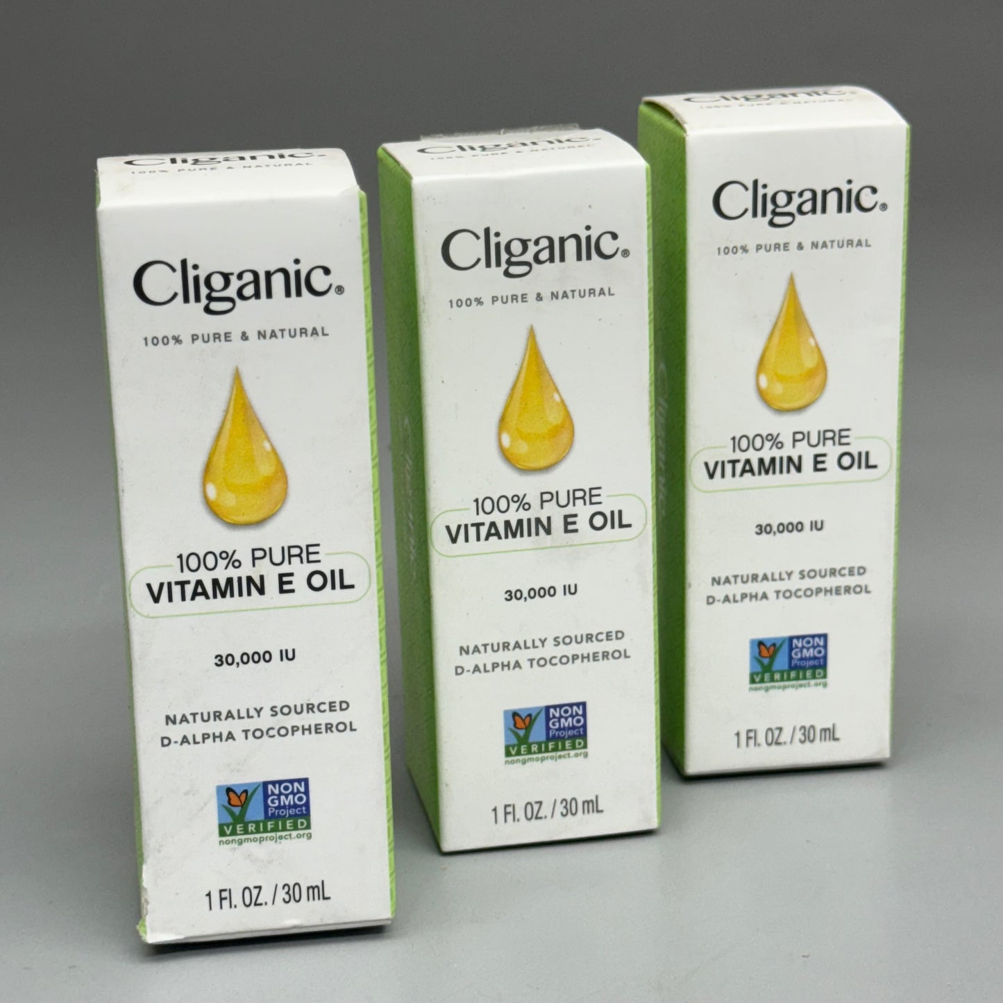 CLIGANIC (3 PACK) 100% Pure VITAMIN E OIL 30ml BB 05/2028