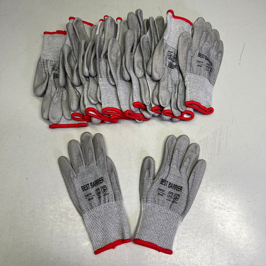 BEST BARRIER (12 PK) Gloves Anti-Cut Level 4 Cut PU Coated Sz S Grey CA4617
