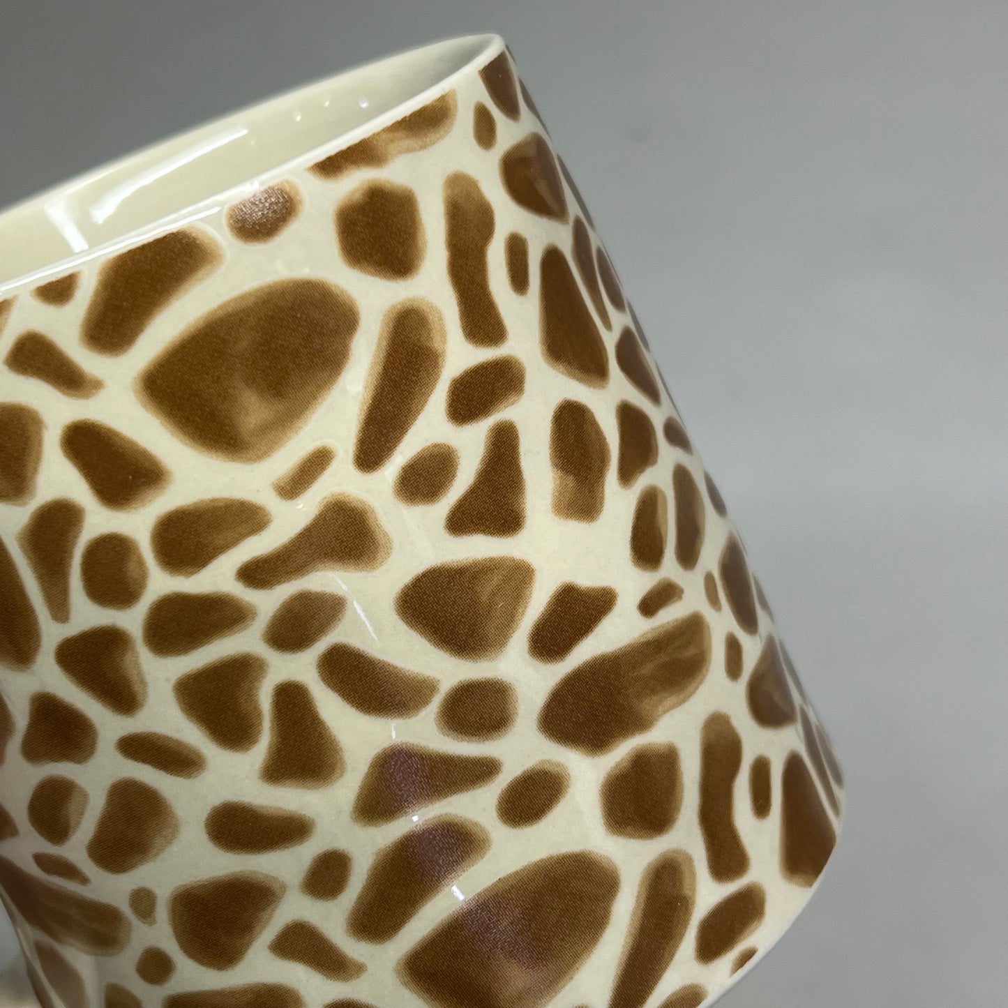 CREATIVE CO-OP Set Of 4 Stoneware Animal Print Mugs 4 Styles 6" 14oz DG0439A