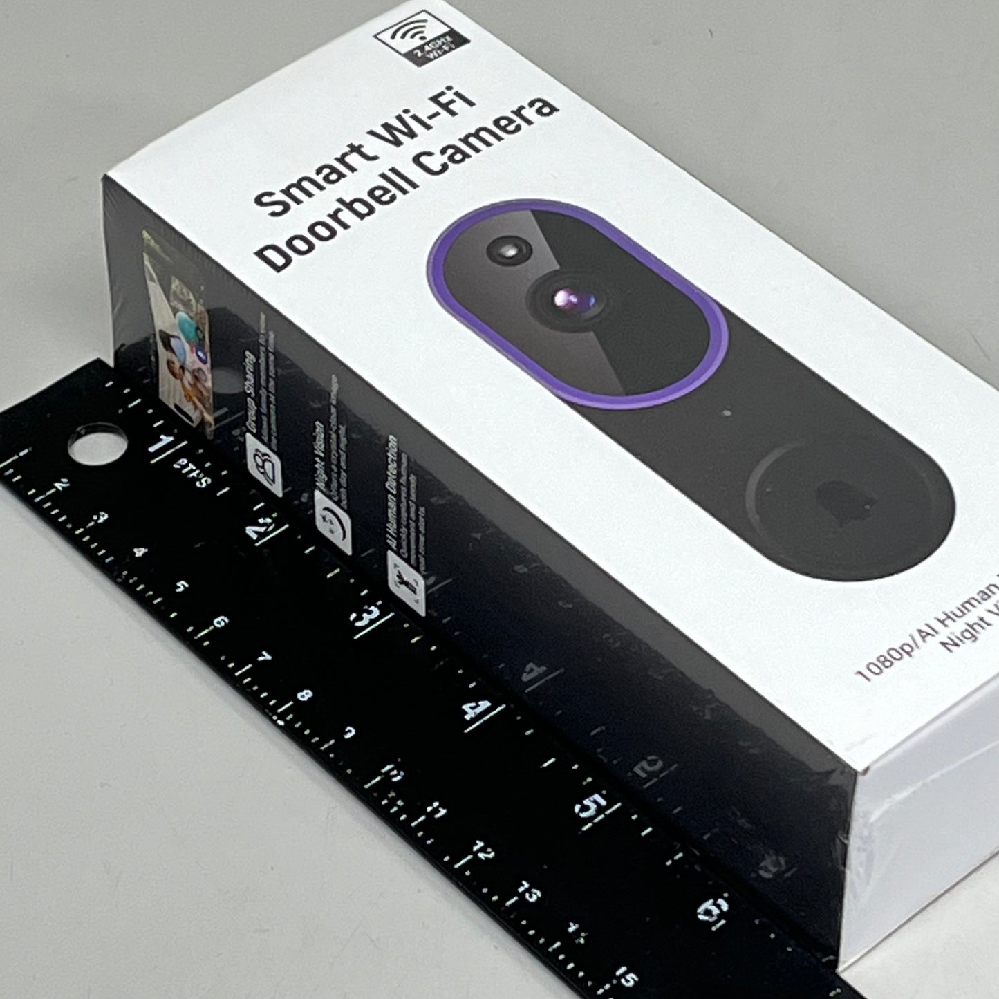 SHENZHEN PUGE ELECTRONICS Wireless Smart 2.4 GHz Wi-Fi Doorbell Camera P50 Black