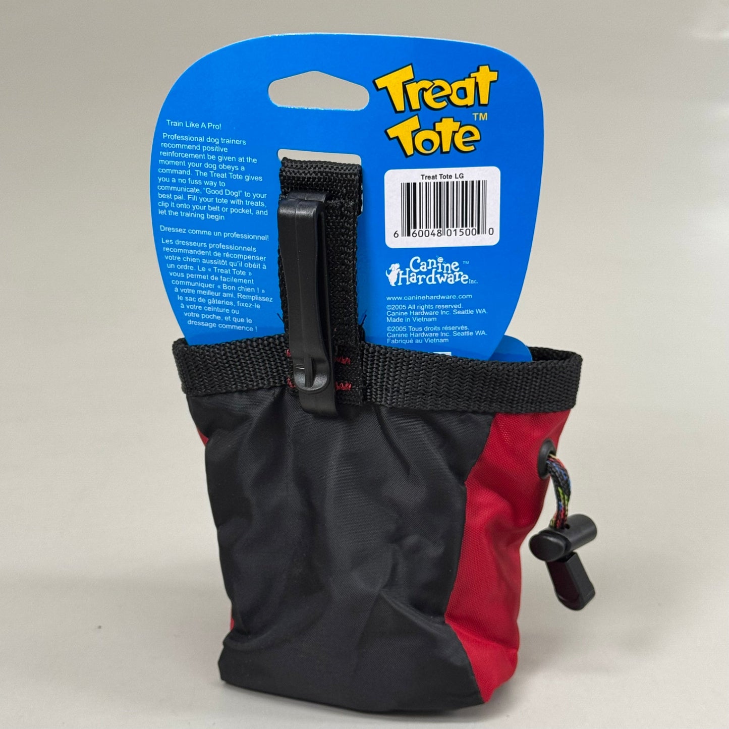 ZA@ CANINE HARDWARE Treat Tote LG 2 Cup Capacity Puppy Dog Training Red 01500 A