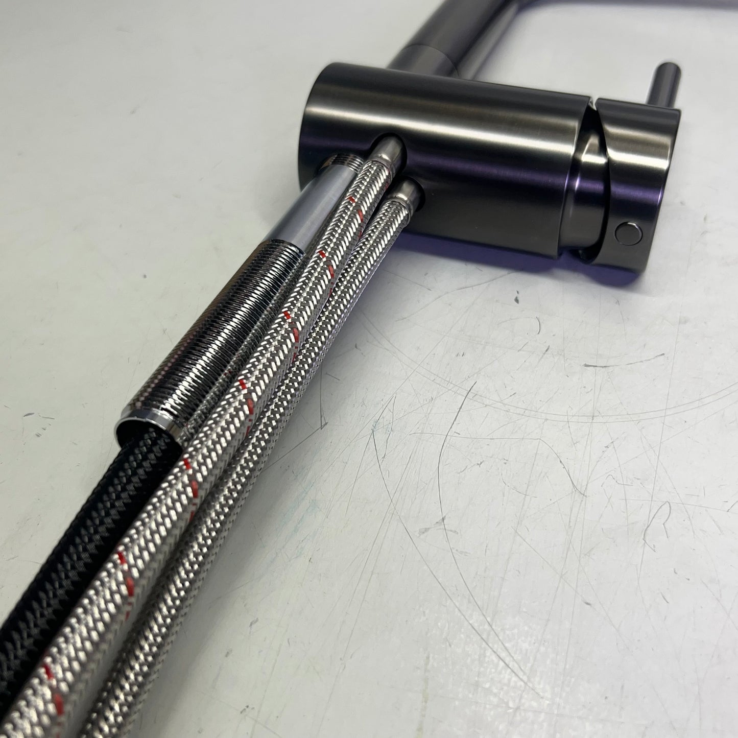 BLANCO Linus-S Var RH 1.5 SDS Mixer Tap Pull Out Spray Satin Dark Steel 00443269