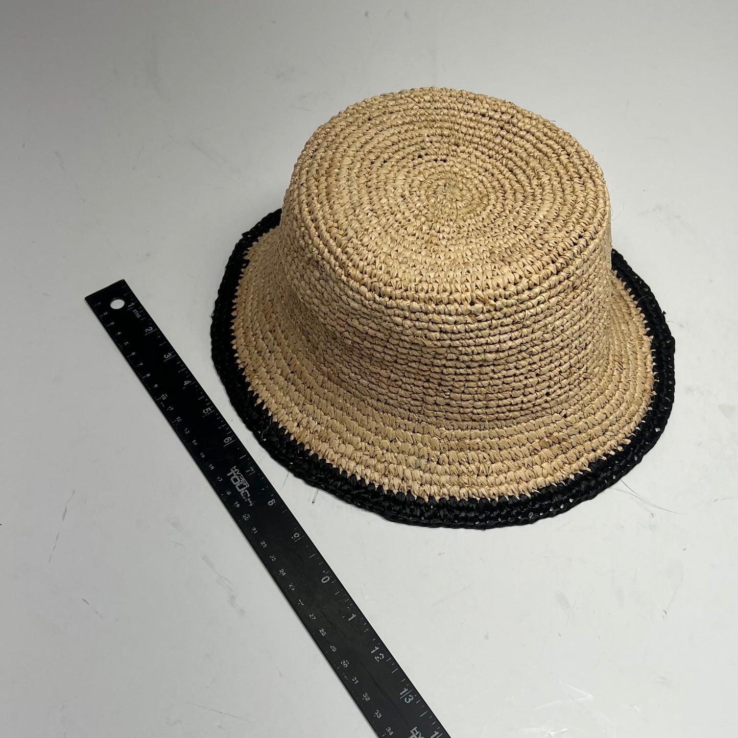 SAN DIEGO HAT Bucket Hat Woven Raffia Women's Sz O/S Natural/Black EWSDHS200NBK