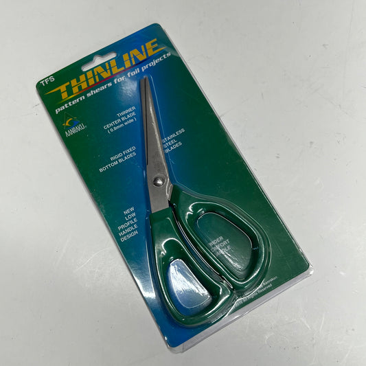 AANRAKU Thinline Pattern Shears Alloy Steel Thinner Center Blade Green AANP-TFS
