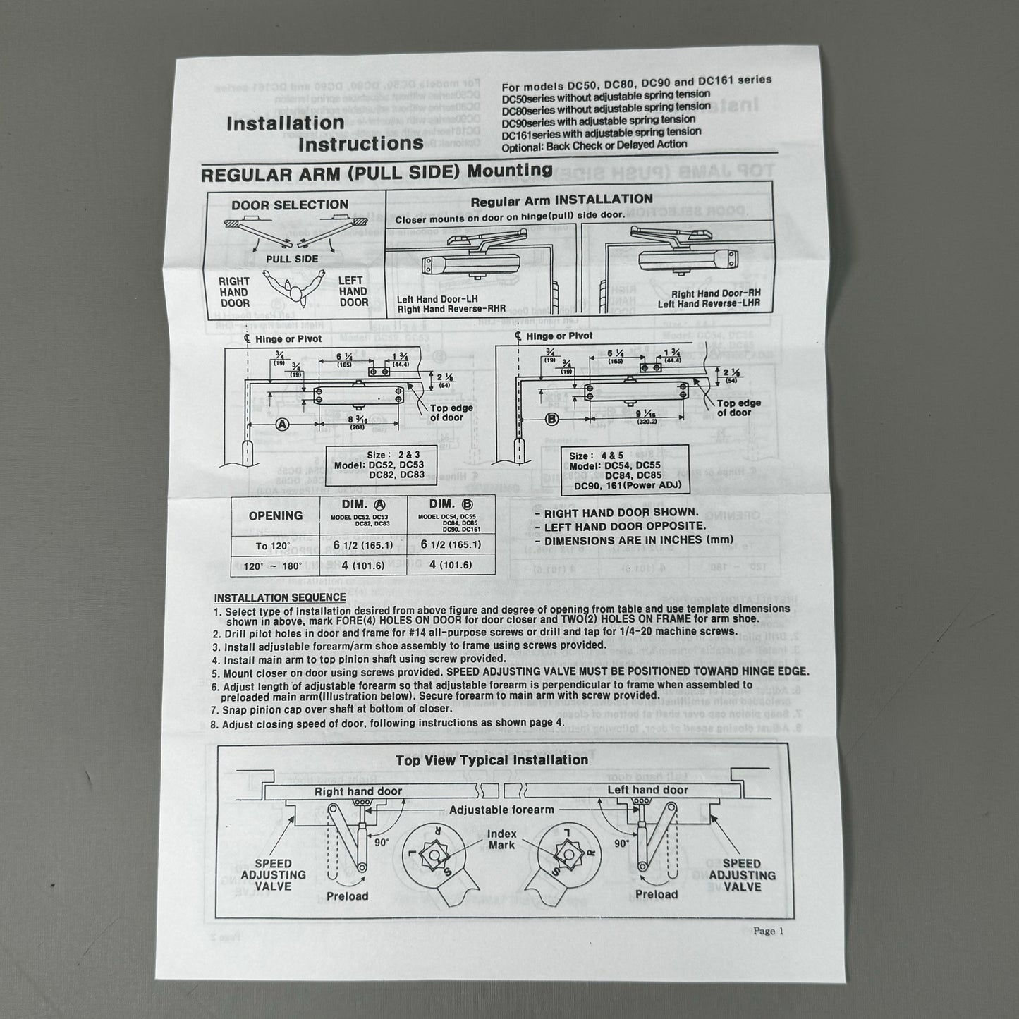 DOORMERICA Life Duty Closer Standard Arm Packed w/ AMSxAWS & SNB DC-161-BF