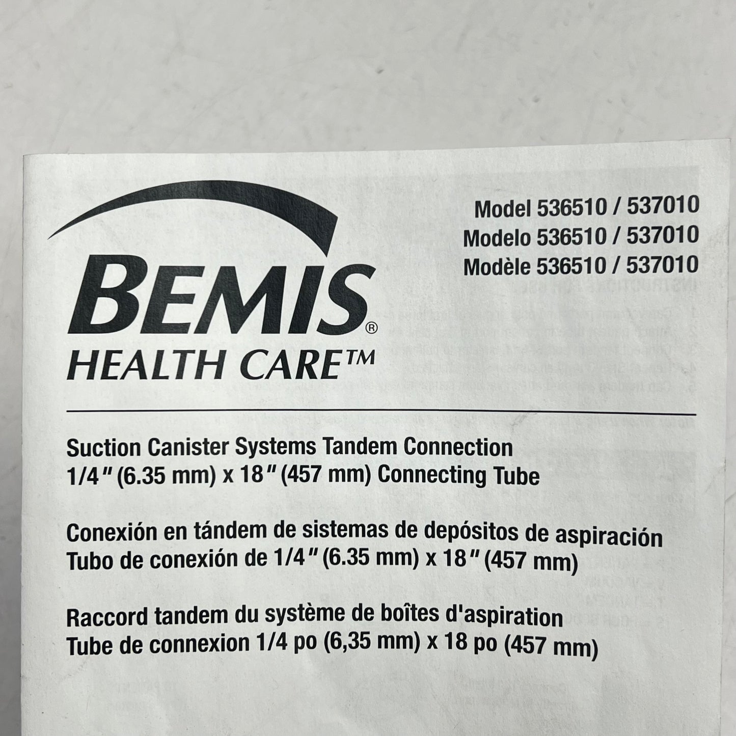 BEMIS HEALTH CARE (100 PACK) Suction Connecting Tube for Canister 18" BB 09/28