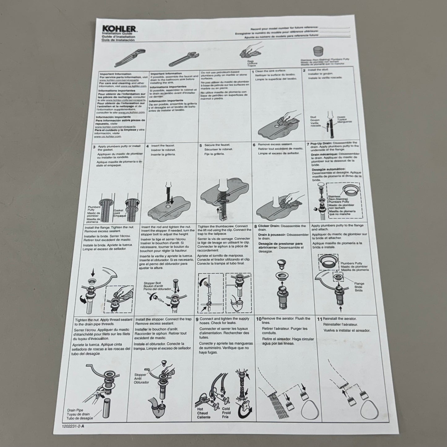 KOHLER Purist Lavatory Bathroom Single Control Faucet Vibrant Polished Nickel 14402-4A-SN