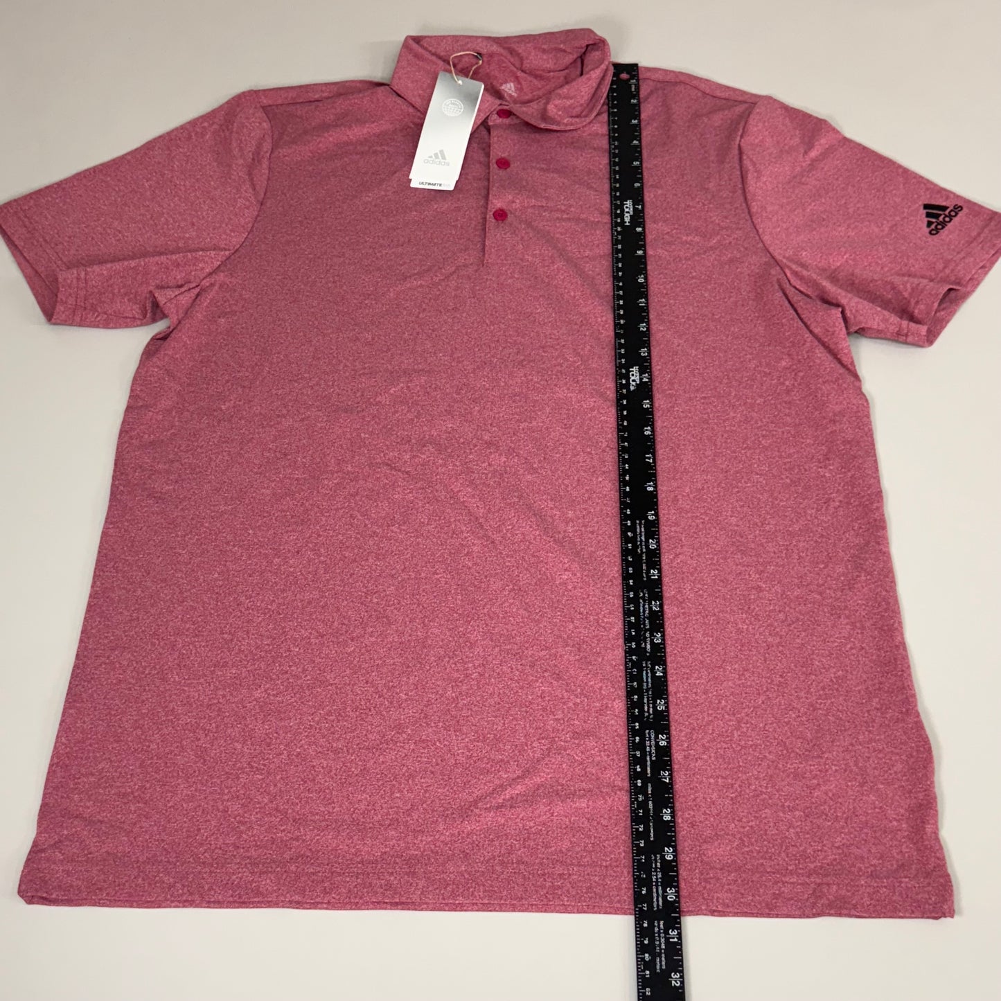 ADIDAS Men's Ultimate 365 Heather Polo Golf Shirt Sz-L Burgundy HA6215