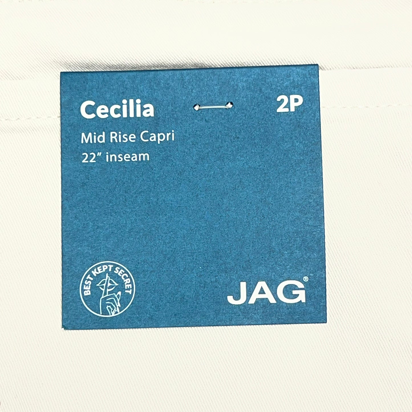 JAG Cecelia Crop Pant Mid-rise Women's Sz 2P 22" Inseam Cecilia JP4314TWL616