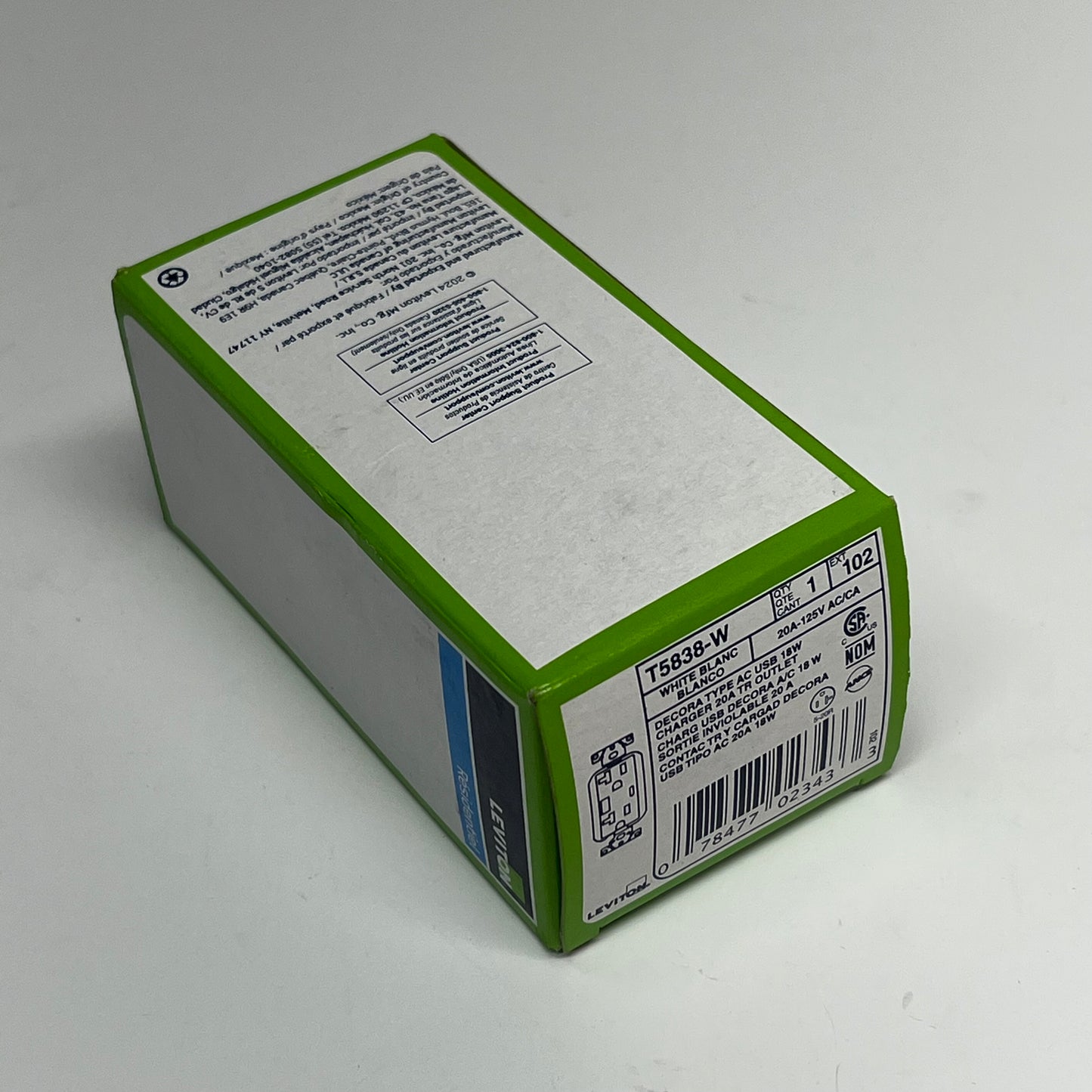 LEVITON Usb Type A/type C Outlet Charger 20a Tamper Resistant Outlet T5838-W