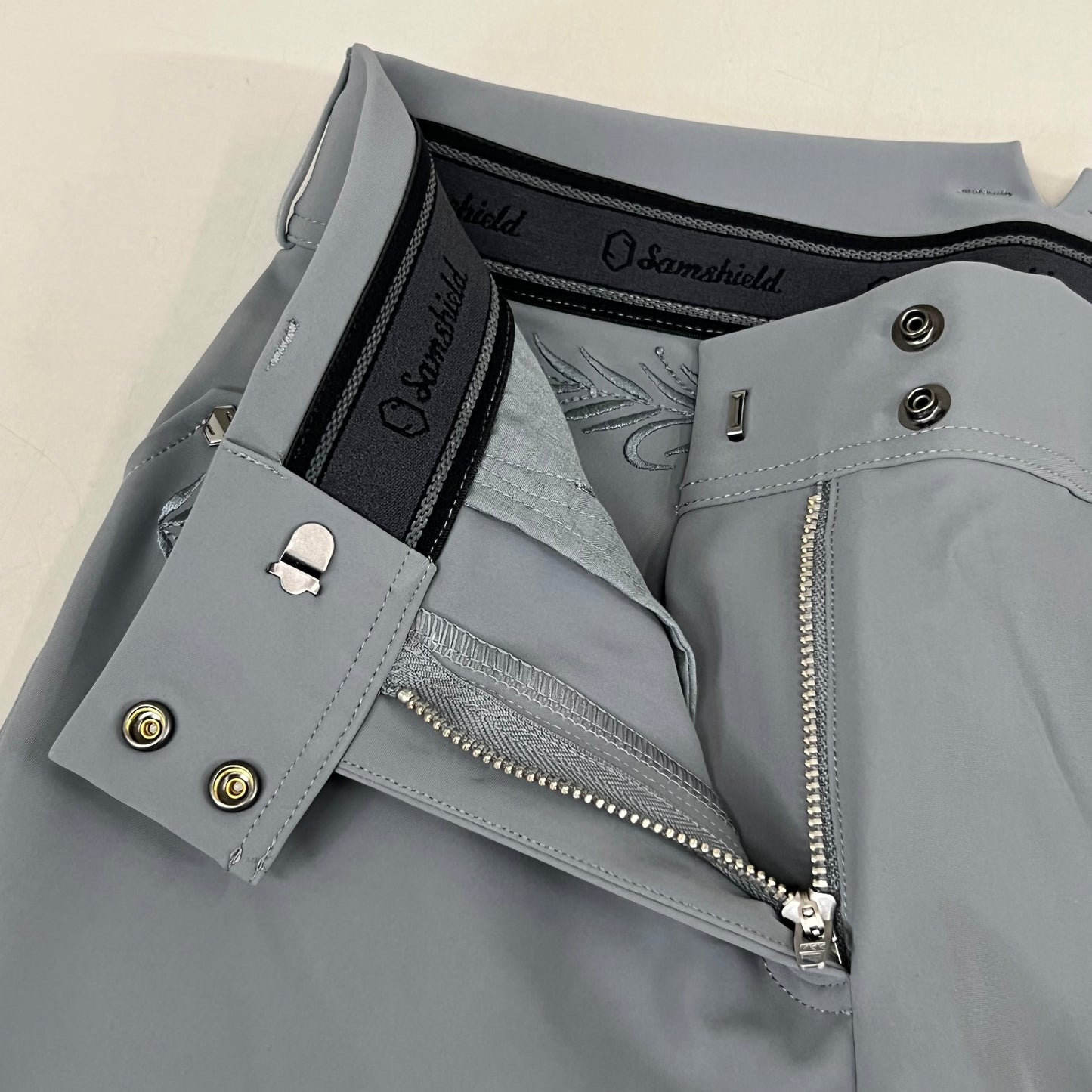 SAMSHIELD Delice Flower Equestrian Pants Women's Sz US 26, UK 8, FR 36 Grey