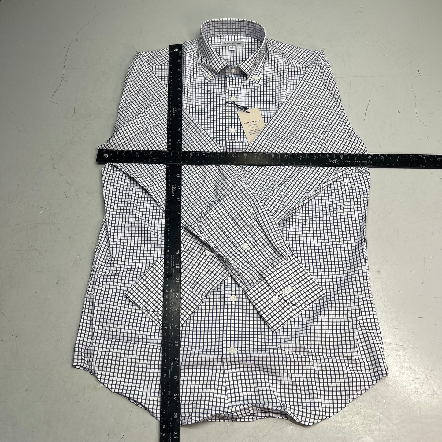 PETER MILLER Hanford Performance Twill Sport Shirt Men's Sz S Classic Navy