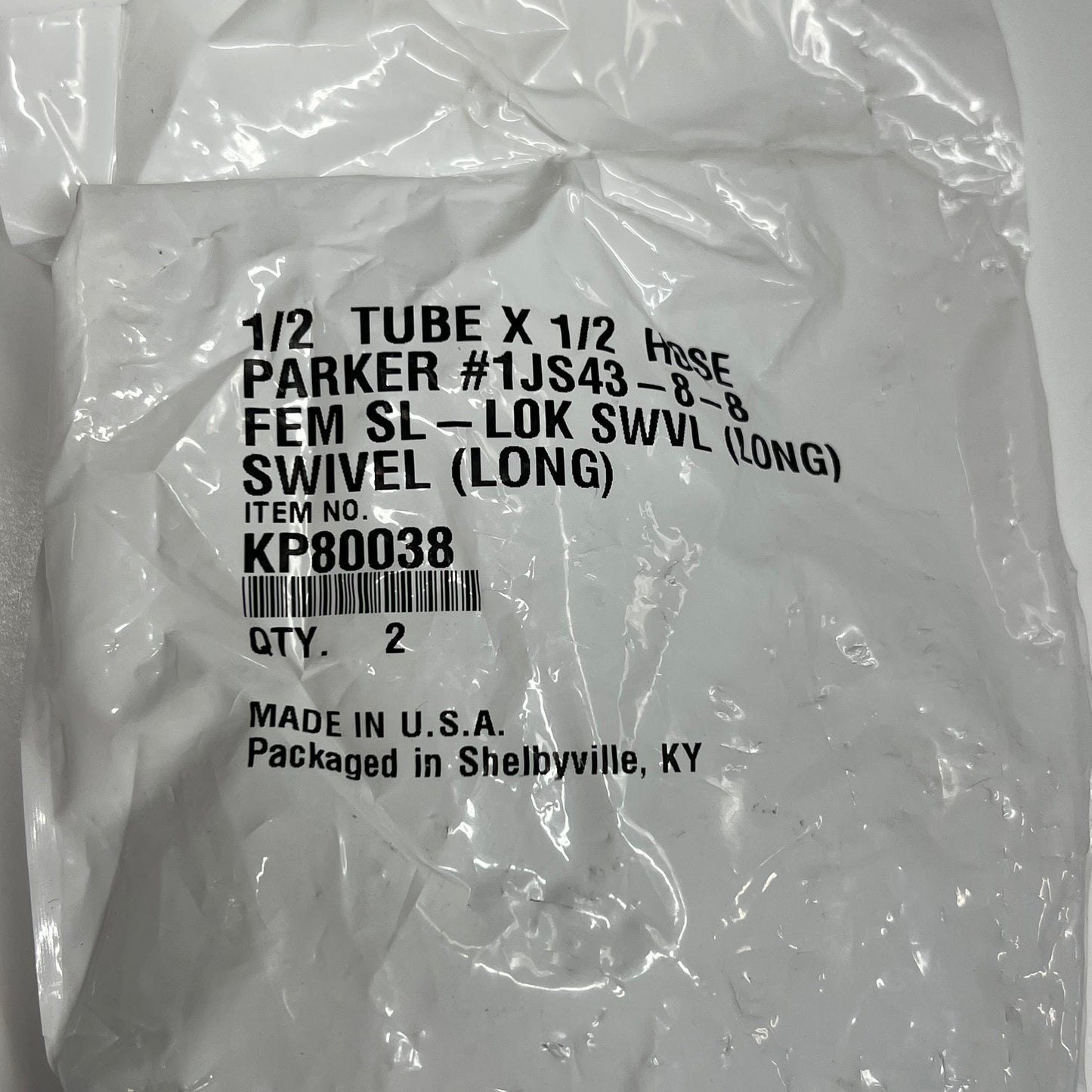 PARKER (2 PACK) 1/2 Nonthreaded Hydraulic Hose Female Seal 1/2" Dia KP80038
