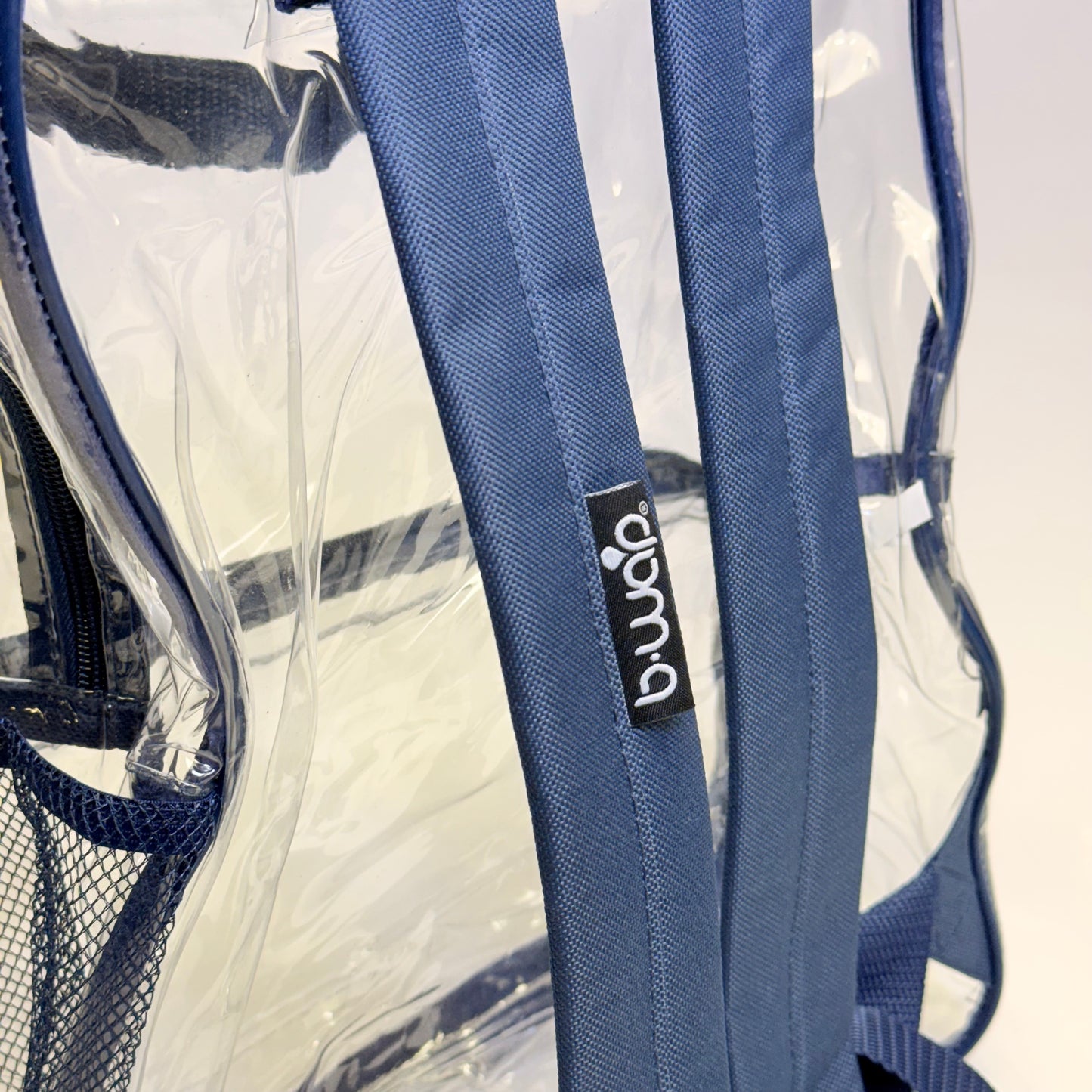 BWAP 17" Clear Plastic Backpack 17" x 12" x 6" Color Blue Navy BP1643