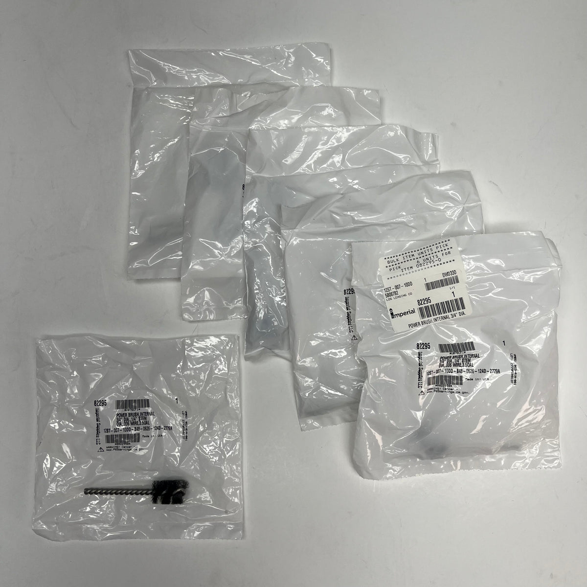 IMPERIAL SUPPLIES (6 PACK) Power Brush Internal 3/4" Dia 1/4" Stem Dia 82295