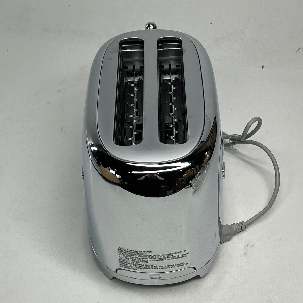 SMEG 50's Style 4 Slice Toaster Powder Coated 15.5"x8"x8.5" Chrome TFS02SSUS