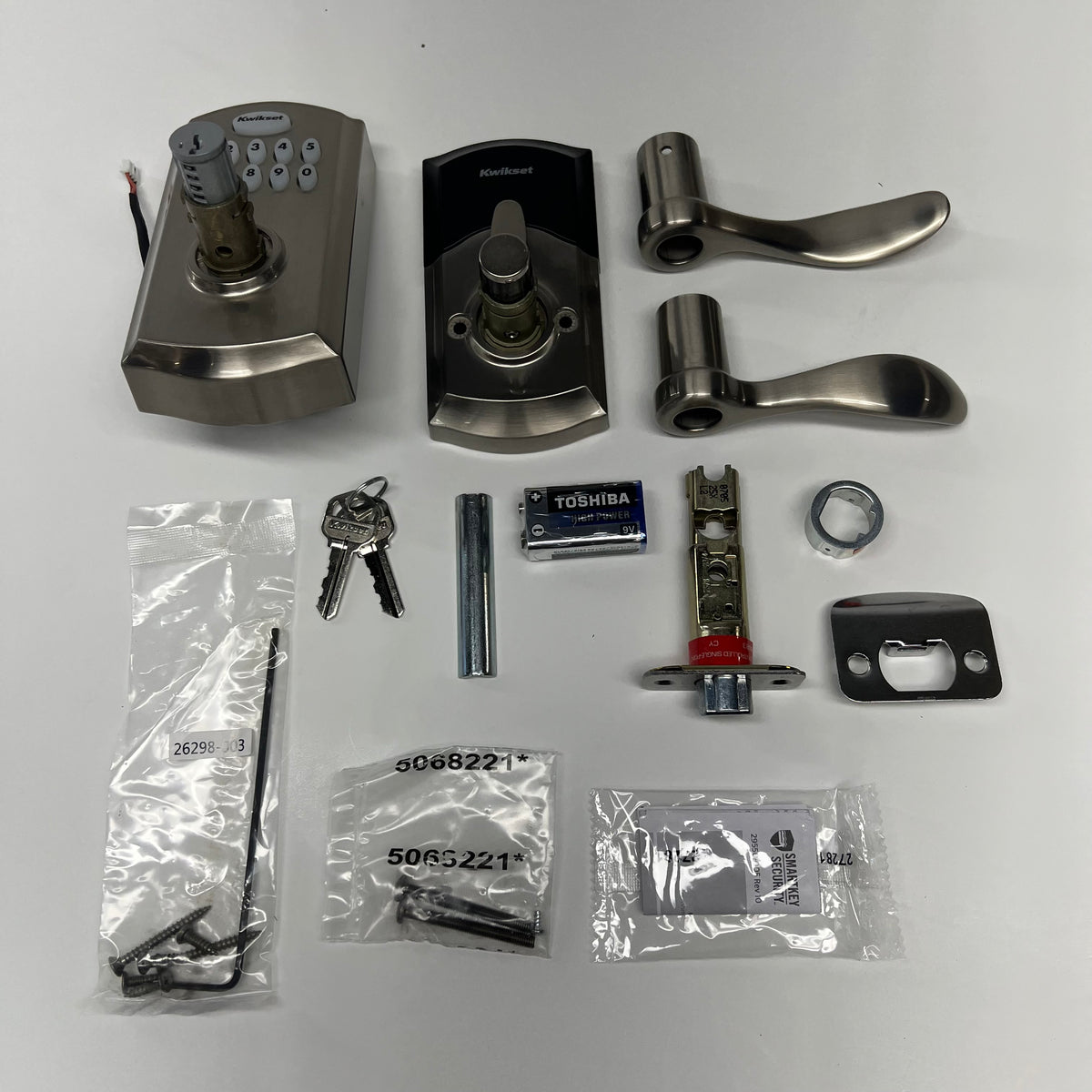 KWIKSET Smart Code 955 Electronic Pembroke Door Handle Satin Chrome 99550-002