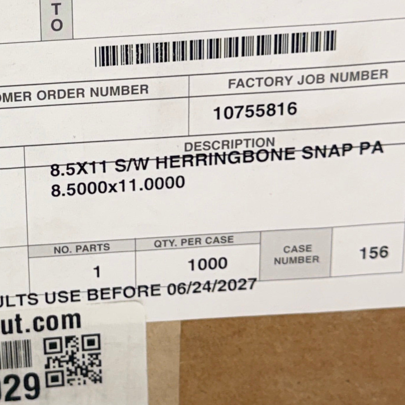 VERSASEAL (1000 PACK) 8.5”x11” Herringbone Snap Pressure Seal Window Forms (no box)