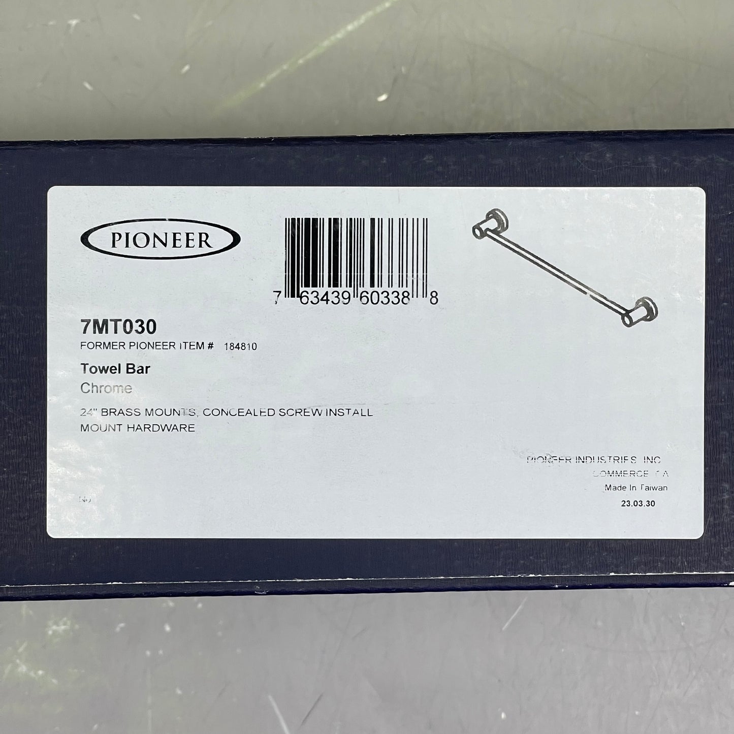 PIONEER Motegi Pioneer Towel Bar 24" Chrome 7MT030