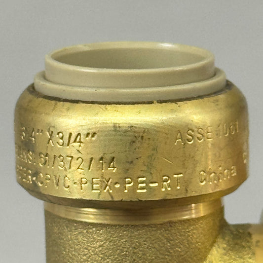 JONES STEPHENS Plumbite 90 Elbow Push On  3/4"x3/4" Brass C77426LF